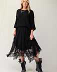 Allover Lace Sharkbite Skirt