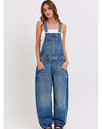 The Devin Barrel Overalls - Dark Wash