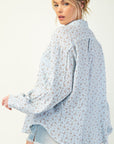 Floral Print Gauze Button Down