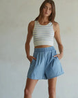 Stripe Seamless Crop Tank