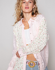 Lace Floral Gauze Button Down