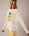 ROUND ROLL UP NECK LEMON GRAPHIC SWEATER