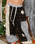Falling For It Patched Pants Black