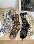 Rufia Vintage Embossed Floral Socks