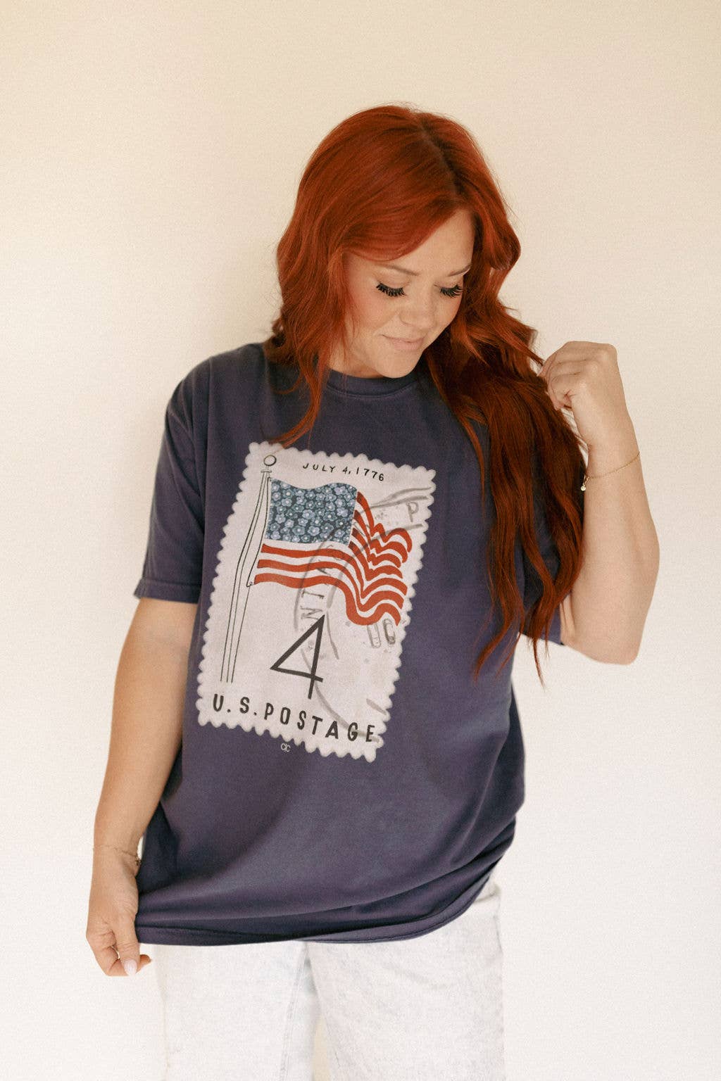 Patriotic 4th of July Stamp Tee