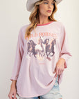 Wild Horses 3/4 Oversized Teeh