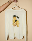 ROUND ROLL UP NECK LEMON GRAPHIC SWEATER