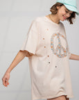Distressed Flower Peace Tee