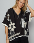 Edgy Crochet Lace Hoodie Top