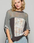 Round neck floral knit