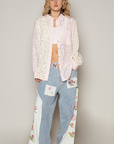 Lace Floral Gauze Button Down