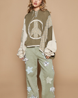 Peace Floral Knitted Hoodie