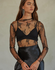 Aubrey Lace Mesh Long Sleeve