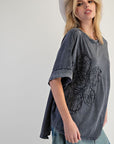 Lace Flower Knit Top