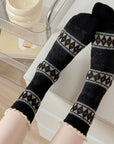 Rufia - Maillard Lace Trim Crew Socks - Elegant & Warm