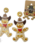 Western Christmas gingerbread earring
