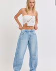 Mid Waisted Barrel Long Inseam
