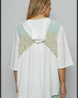 Floral Lace up Hoodie Top
