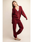 The Delia Sweater Set - Mahogany