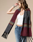 Giant Burgundy Plaid Scarf