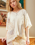 Edgy Crochet Lace Hoodie Top