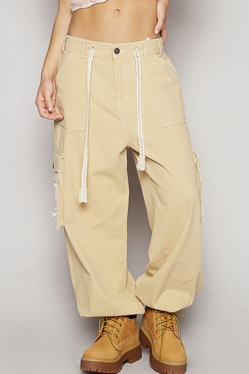 Crochet Twill Jogger Pants