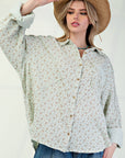 Floral Print Gauze Button Down