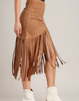 Western Suede Fringe Skirt
