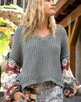 Floral Crochet Sweater