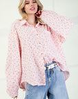 Floral Print Gauze Button Down