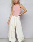 Floral Embroidery Boho Joggers