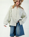 Floral Print Gauze Button Down