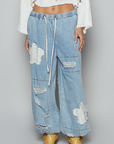 Patched Vintage Denim Joggers