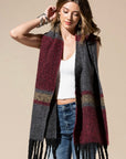 Giant Burgundy Plaid Scarf