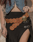 Western Leather Circle Belt