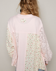 Lace Floral Gauze Button Down