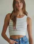 Stripe Seamless Crop Tank