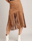 Western Suede Fringe Skirt