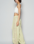 Floral Embroidery Boho Joggers