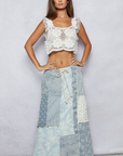 Addison Denim Patchwork Skirt