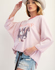 Wild Horses 3/4 Oversized Teeh
