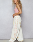 Floral Embroidery Boho Joggers
