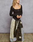 Falling For It Patched Pants Black