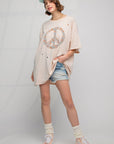 Distressed Flower Peace Tee