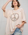 Distressed Flower Peace Tee