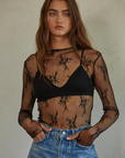 Aubrey Lace Mesh Long Sleeve