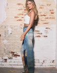 Horse Print Barrel Jeans