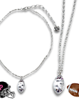 Football necklace with Austrian crystals