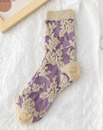Rufia - Purple Embossed Socks
