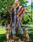 Vintage Inspired USA Print Kimono